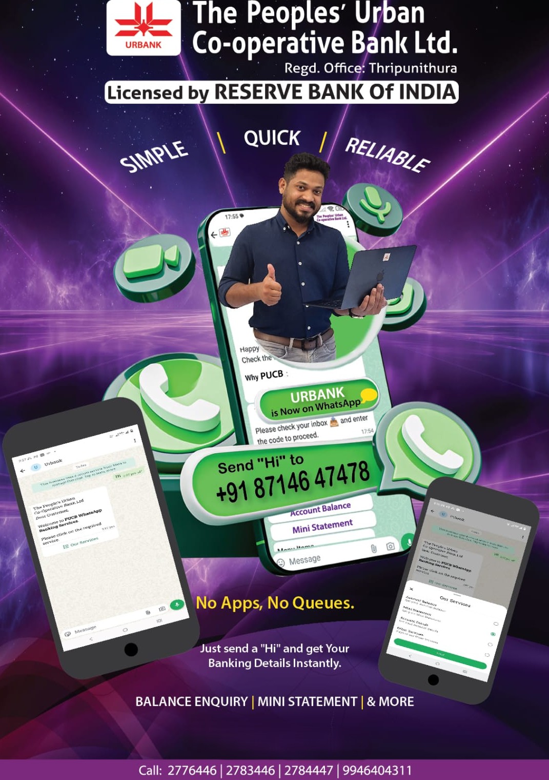 People's Urban Co-operative Bank WhatsApp Banking Service